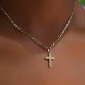 GLD Women Solid Gold Micro Diamond Cross Pendant-VS Diamonds