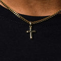 GLD Men 18k Vermeil Micro Simple Cross Pendant in Yellow Gold
