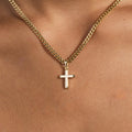 GLD Women Micro Simple Cross Pendant in Yellow Gold