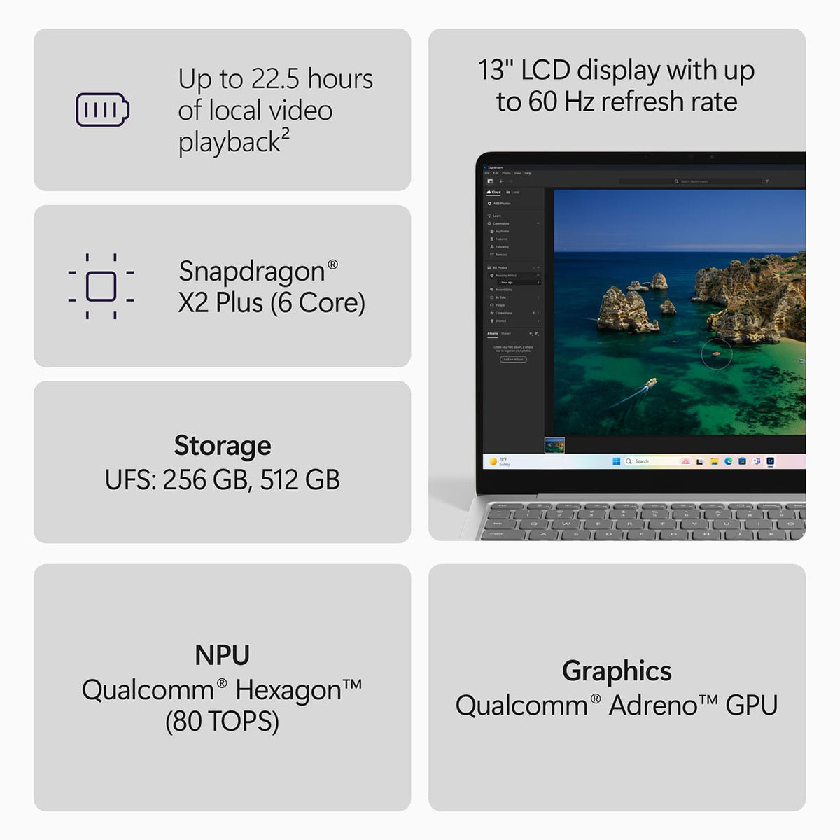 Microsoft Surface Laptop 13-inch Snapdragon X2 Plus (6 core) 16GB RAM 512GB SSD Windows 11 (2nd Edition)  - image 7