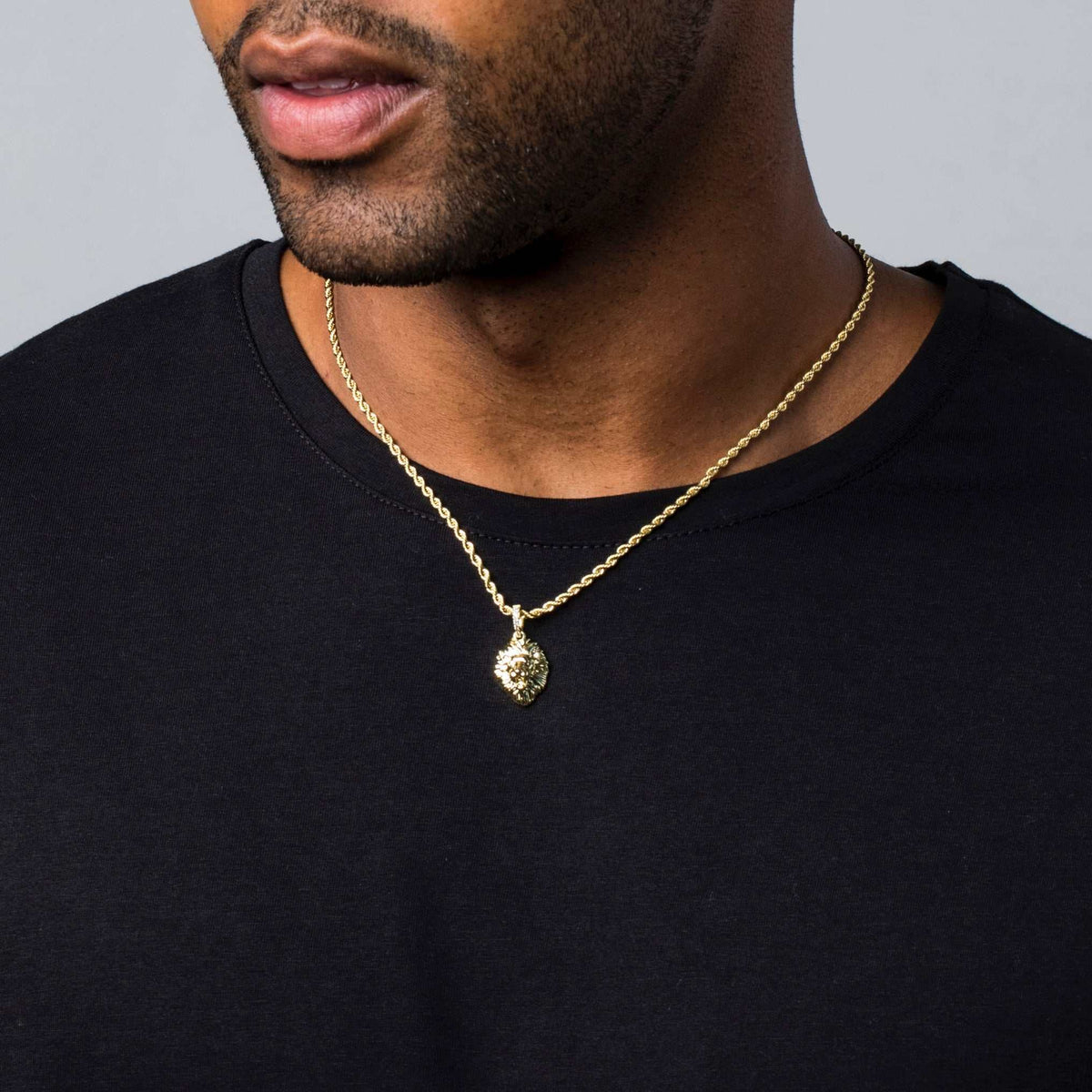 GLD Men Mini Lion Pendant in Yellow Gold