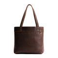 Coldbrew*Medium*Classic | Leather tote bag with riveted straps and exterior key loop