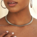 GLD PROMO - WOMEN Miami Cuban Link Necklace in White Gold- 8mm