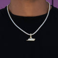 GLD Men Micro New York Jets Official NFL Logo Pendant in Yellow Gold