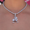 GLD Women Cleveland Browns Official NFL Vintage Logo Pendant in White Gold