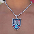 GLD Women New York Rangers Official NHL Centennial Logo Pendant in White Gold