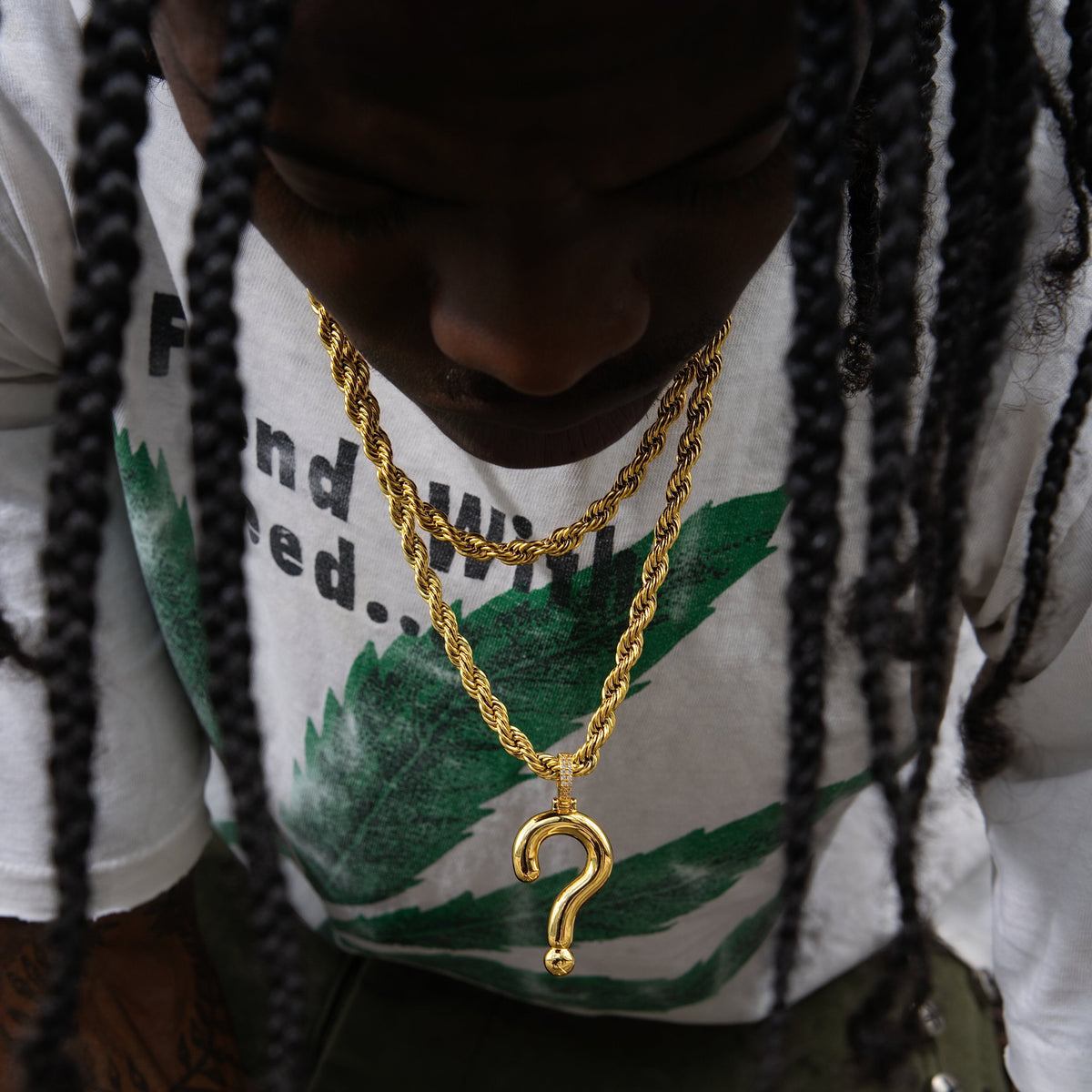 GLD Men GLD x IDK New York Question Mark Pendant in Vermeil Gold