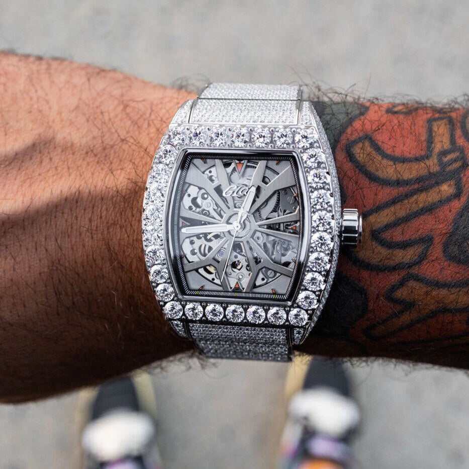 GLD Men 40MM Perennial Era® Skeleton Watch- Fully Iced