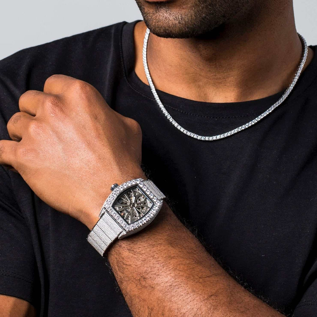 GLD Men 40MM Perennial Era® Skeleton Watch- Fully Iced