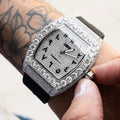 GLD Men 40MM Perennial Era® Watch Arabic- Fully Iced w/ Rubber Strap