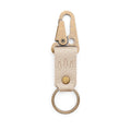 Pebbled Bone*Short | Leather logo branded keychain 