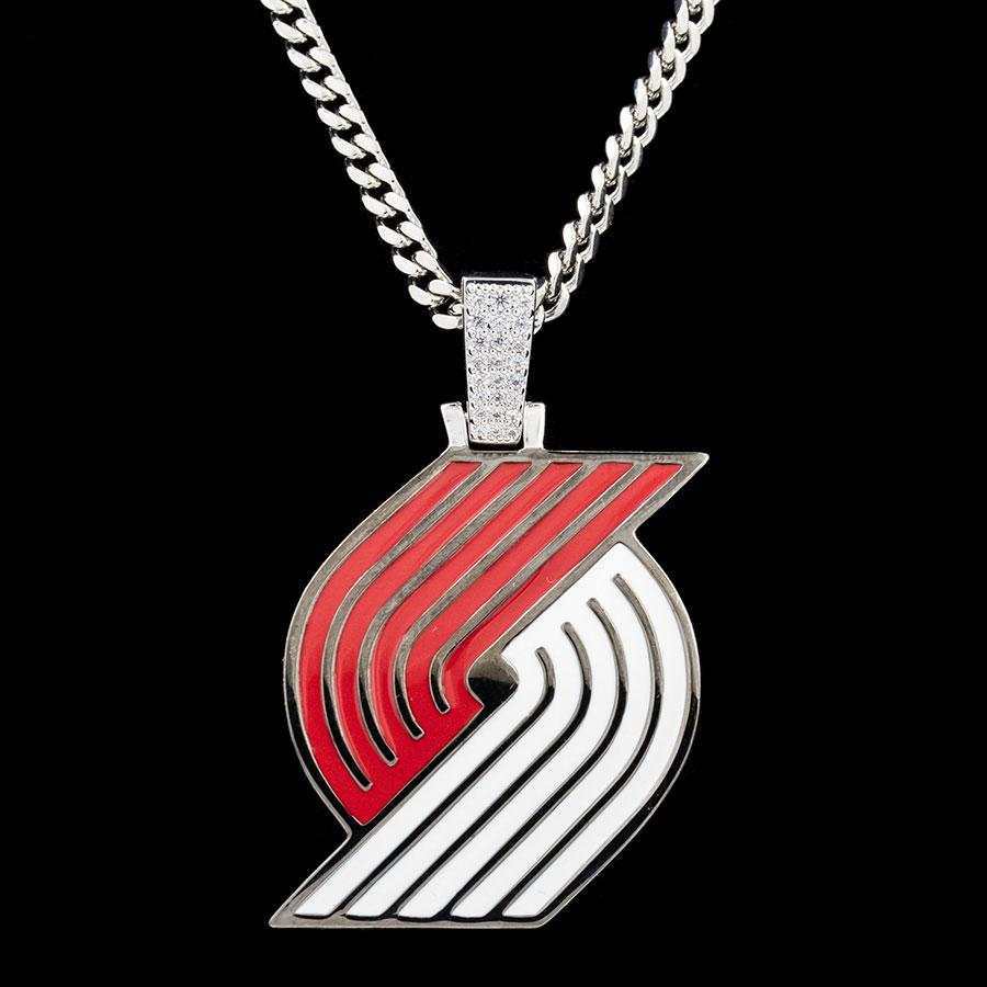 GLD Men Portland Trail Blazers Official NBA Logo Pendant