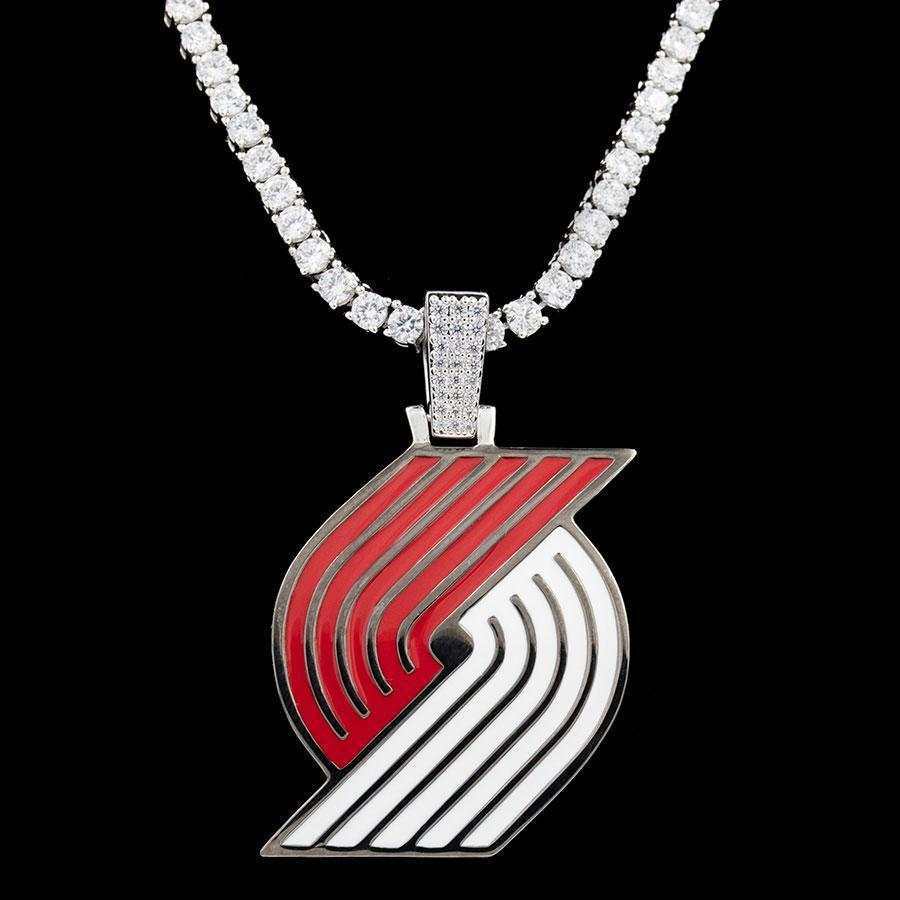 GLD Men Portland Trail Blazers Official NBA Logo Pendant
