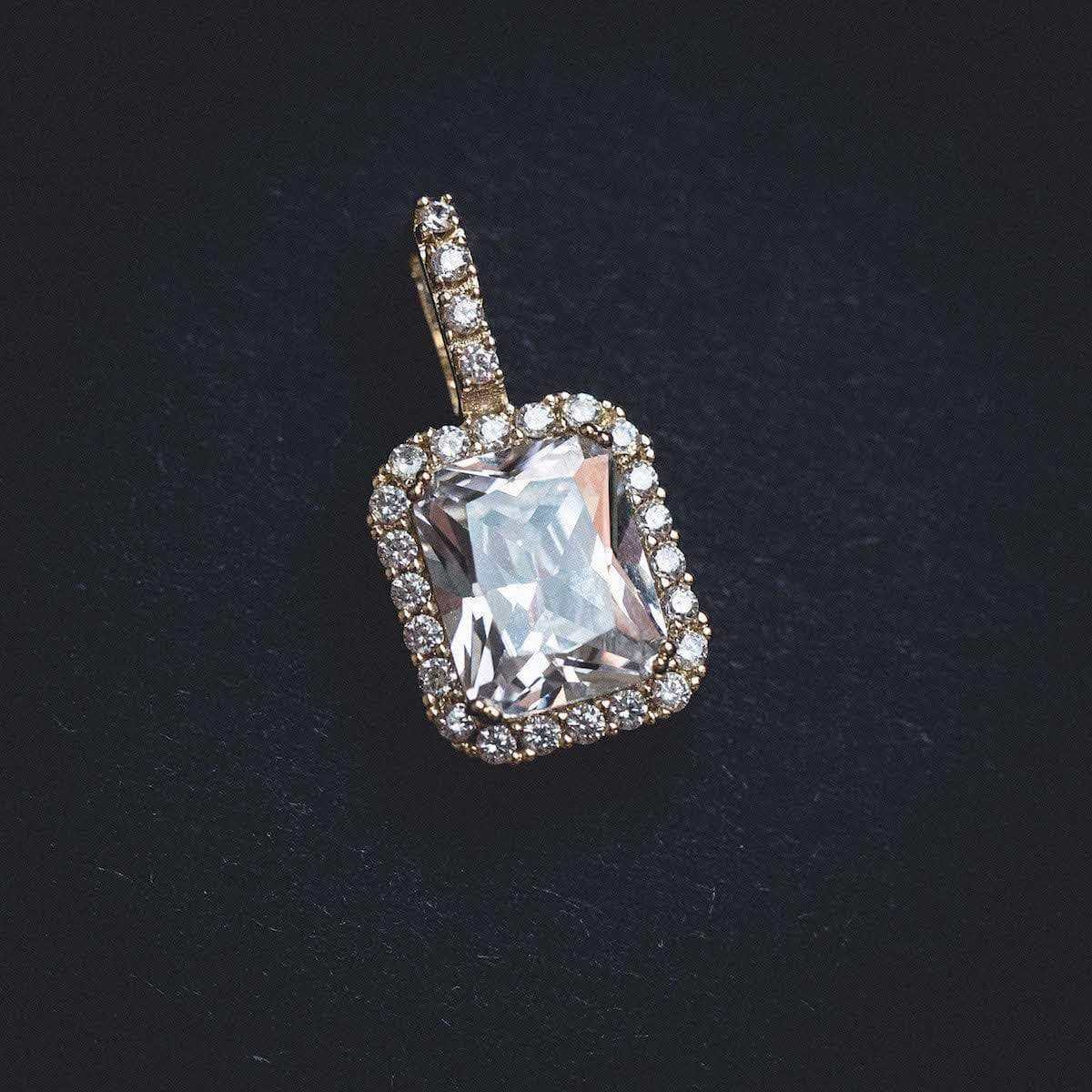 GLD Women Micro Diamond Stone Pendant in Yellow Gold