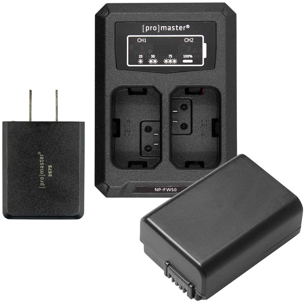 ProMaster Battery and Charger Kit For Sony NP-FW50 - PRO3378 - image 1