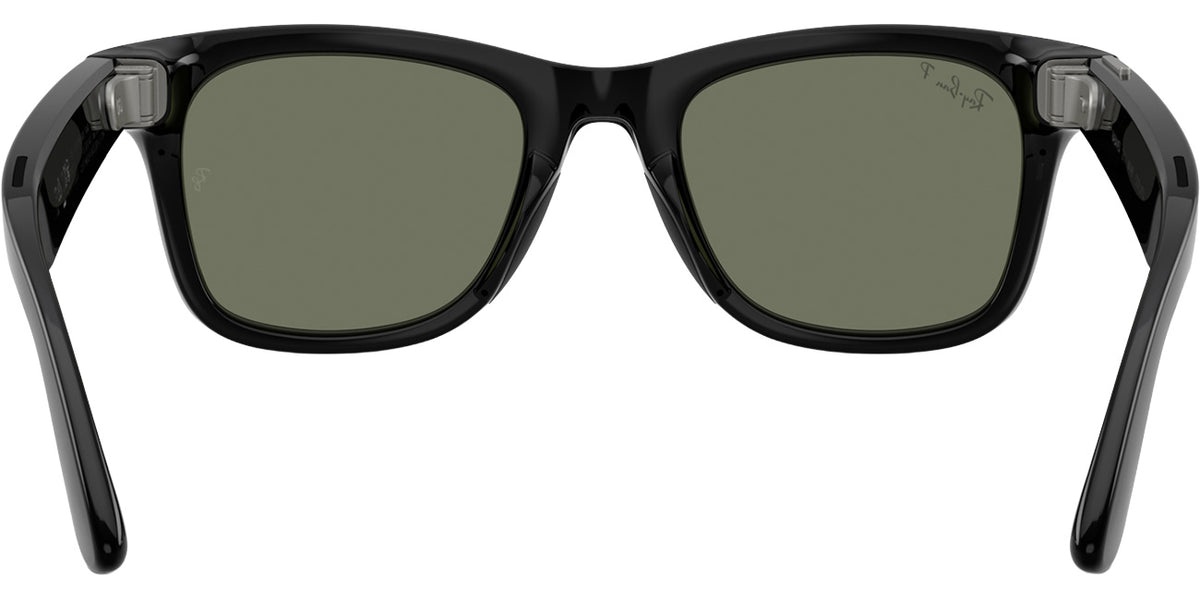 Ray-Ban Meta Wayfarer Sunglasses 53mm in Polished Black with Polarized G-15 Green Lenses - 0RW4011-601/9A - image 3