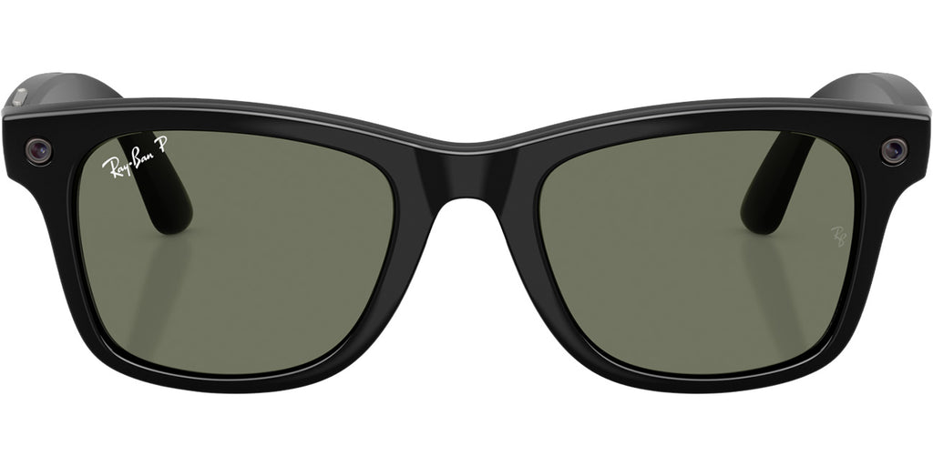 Ray-Ban Meta Wayfarer Sunglasses 53mm in Polished Black with Polarized G-15 Green Lenses - 0RW4011-601/9A - image 2
