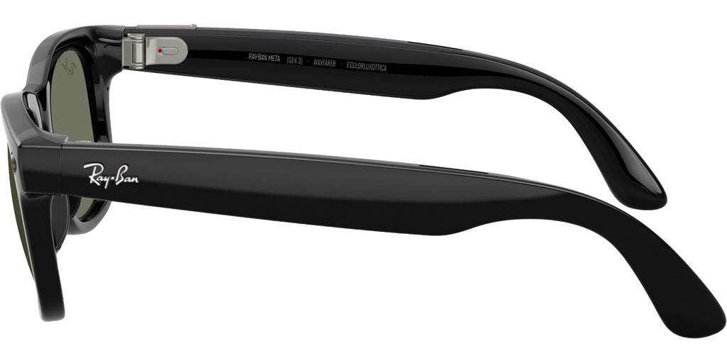 Ray-Ban Meta Wayfarer Sunglasses 53mm in Polished Black with Polarized G-15 Green Lenses - 0RW4011-601/9A - image 4