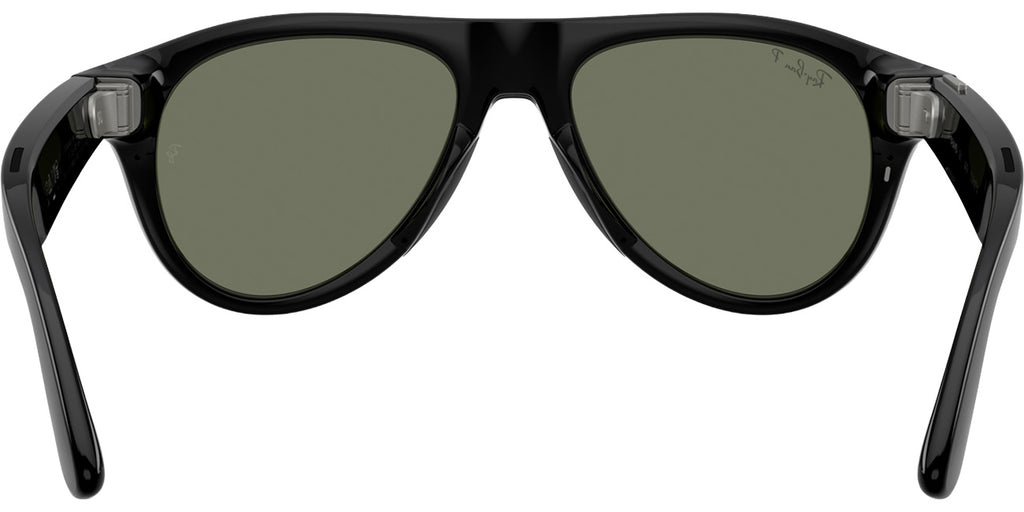 Ray-Ban Meta Aviator Sunglasses (Gen 3) 54mm in Shiny Black with Green Polarized Lenses - 0RW4016-601/9A - image 5