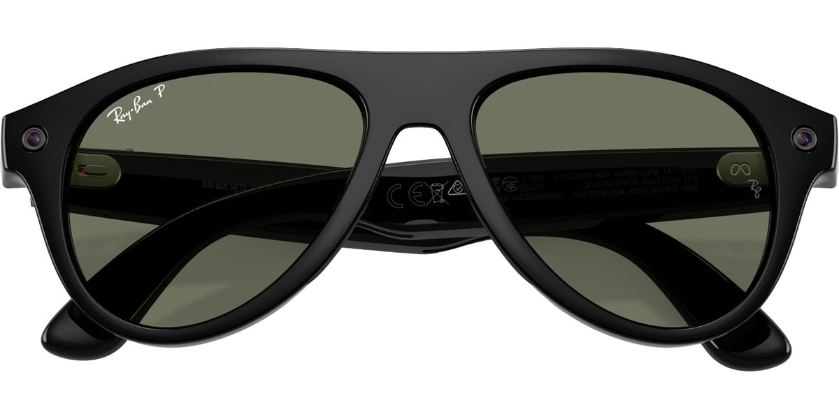 Ray-Ban Meta Aviator Sunglasses (Gen 3) 54mm in Shiny Black with Green Polarized Lenses - 0RW4016-601/9A - image 6