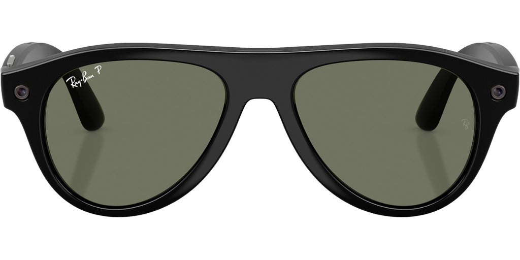 Ray-Ban Meta Aviator Sunglasses (Gen 3) 54mm in Shiny Black with Green Polarized Lenses - 0RW4016-601/9A - image 2