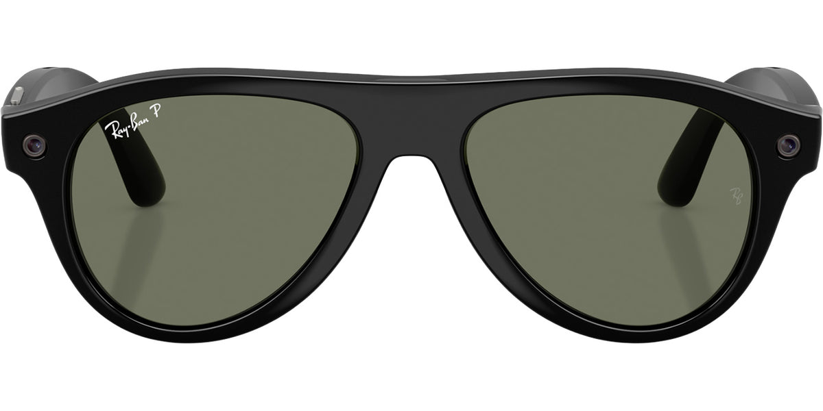 Ray-Ban Meta Aviator Sunglasses (Gen 3) 54mm in Shiny Black with Green Polarized Lenses - 0RW4016-601/9A - image 2