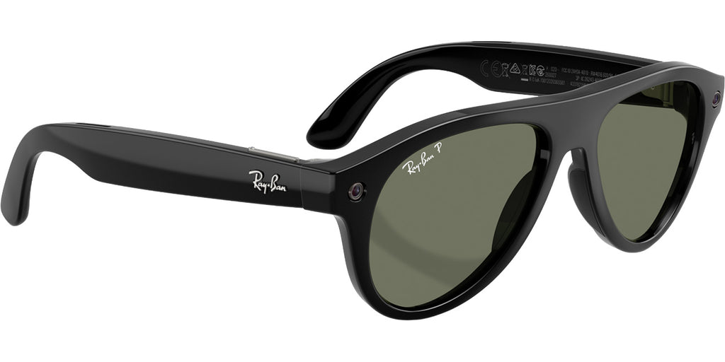 Ray-Ban Meta Aviator Sunglasses (Gen 3) 54mm in Shiny Black with Green Polarized Lenses - 0RW4016-601/9A - image 4