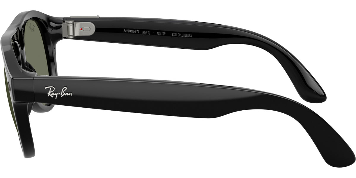 Ray-Ban Meta Aviator Sunglasses (Gen 3) 54mm in Shiny Black with Green Polarized Lenses - 0RW4016-601/9A - image 3