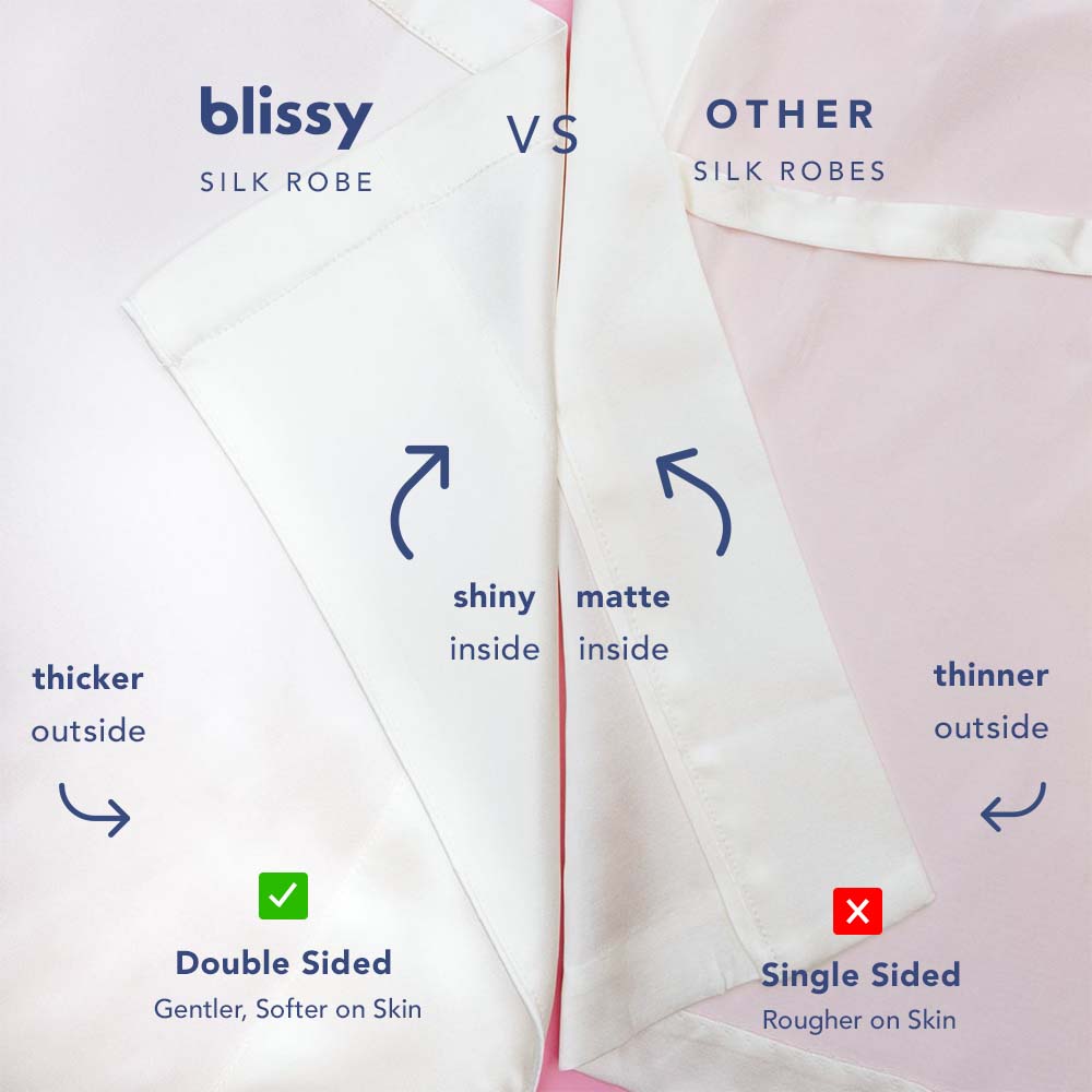Blissy Classic Silk Robe - White