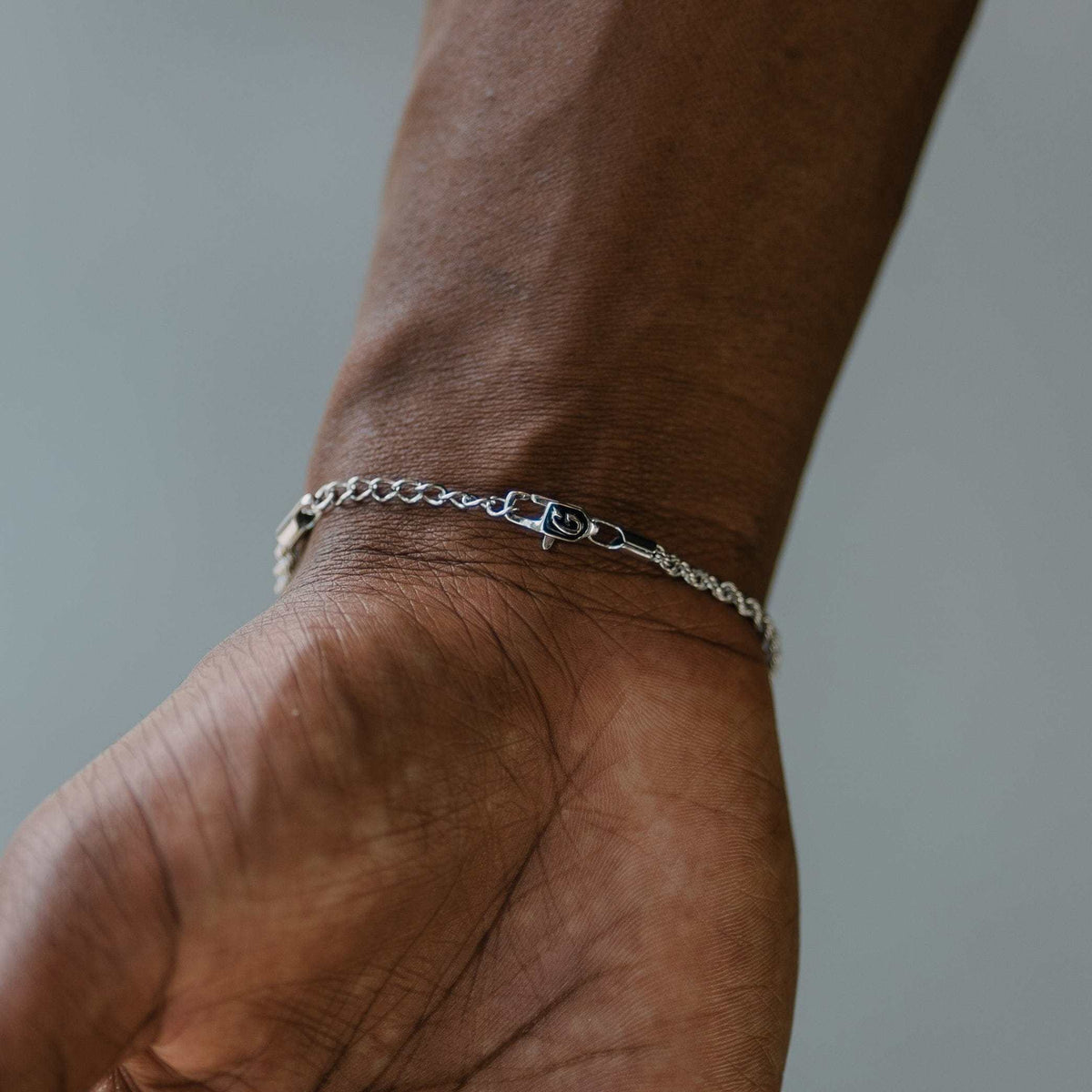 GLD PROMO Rope Bracelet in White Gold (Adjustable)- 2mm