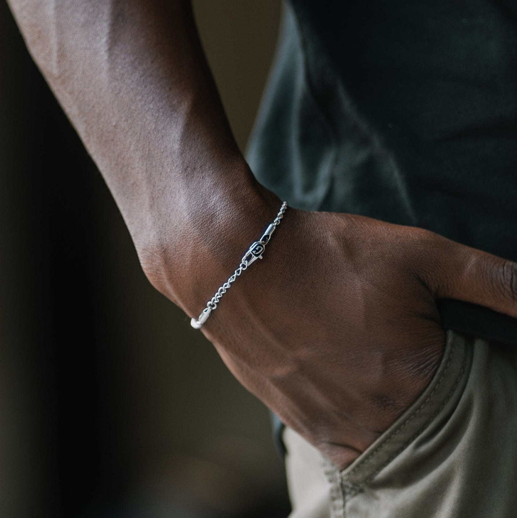 GLD PROMO Rope Bracelet in White Gold (Adjustable)- 2mm