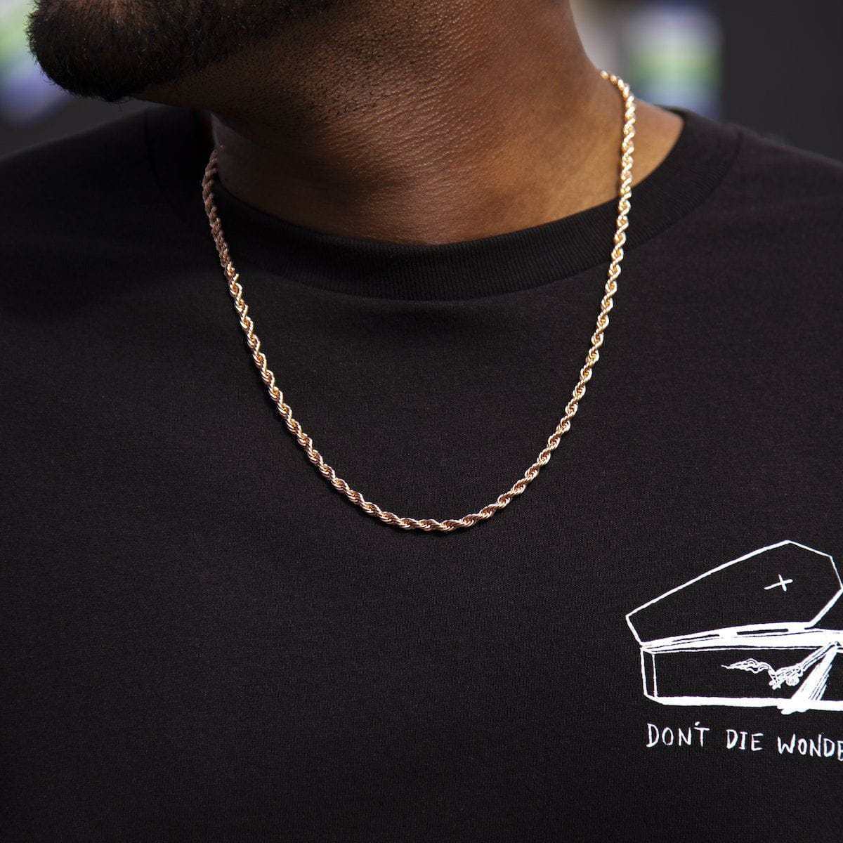 GLD Men GLD Rope Chain in Rose Gold - 4mm