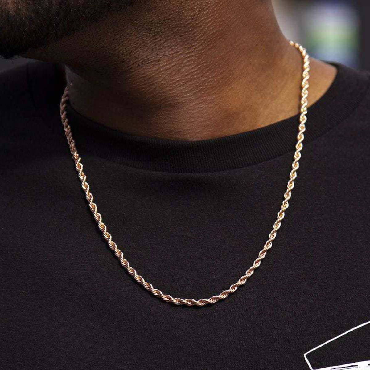 GLD Men GLD Rope Chain in Rose Gold - 4mm