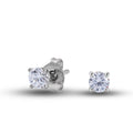 GLD Men Round Cut Lab Grown Diamond Stud Earrings in Solid White Gold