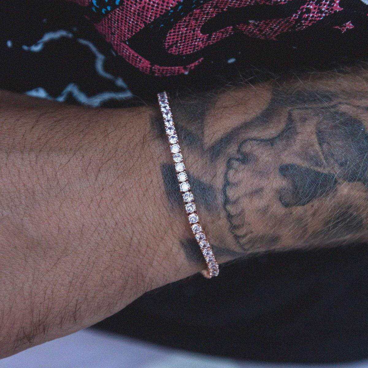 GLD PROMO Diamond Tennis Bracelet in Rose Gold - 3mm