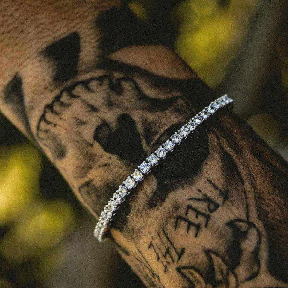 GLD PROMO Diamond Tennis Bracelet in White Gold - 3mm