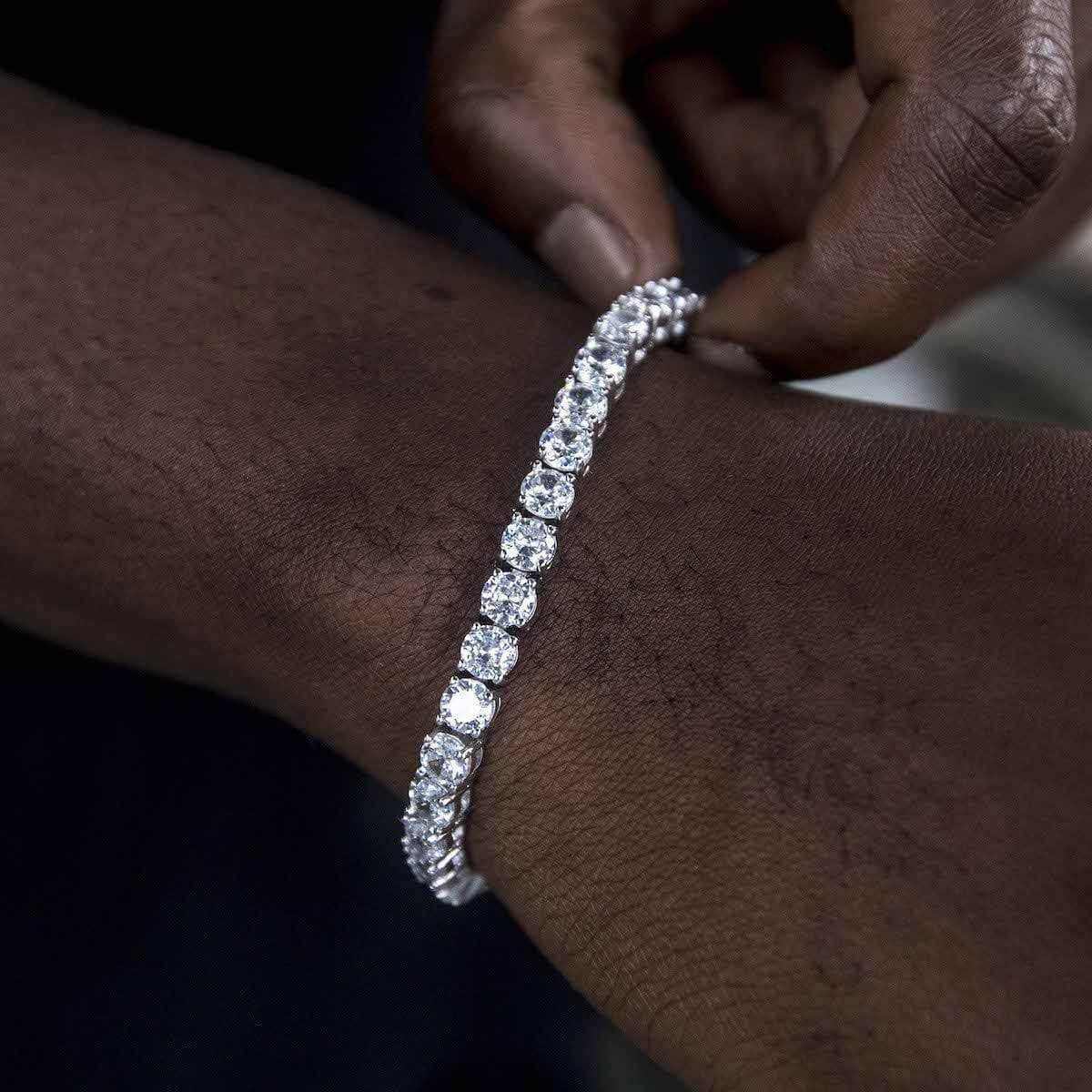GLD PROMO Diamond Tennis Bracelet in White Gold- 5mm