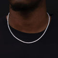 Round Cut Tennis Necklace in White Gold - 3mm - The GLD Shop
