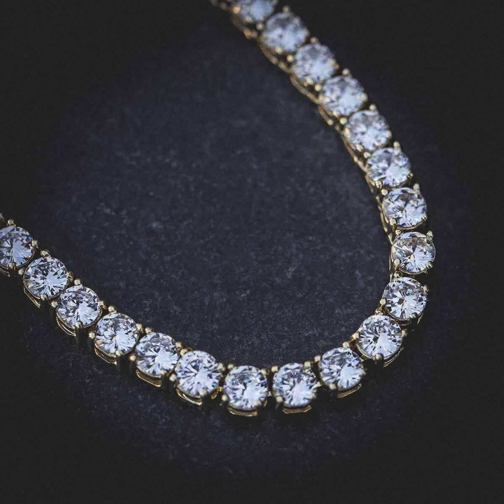 GLD PROMO Diamond Tennis Chain in Yellow Gold- 5mm