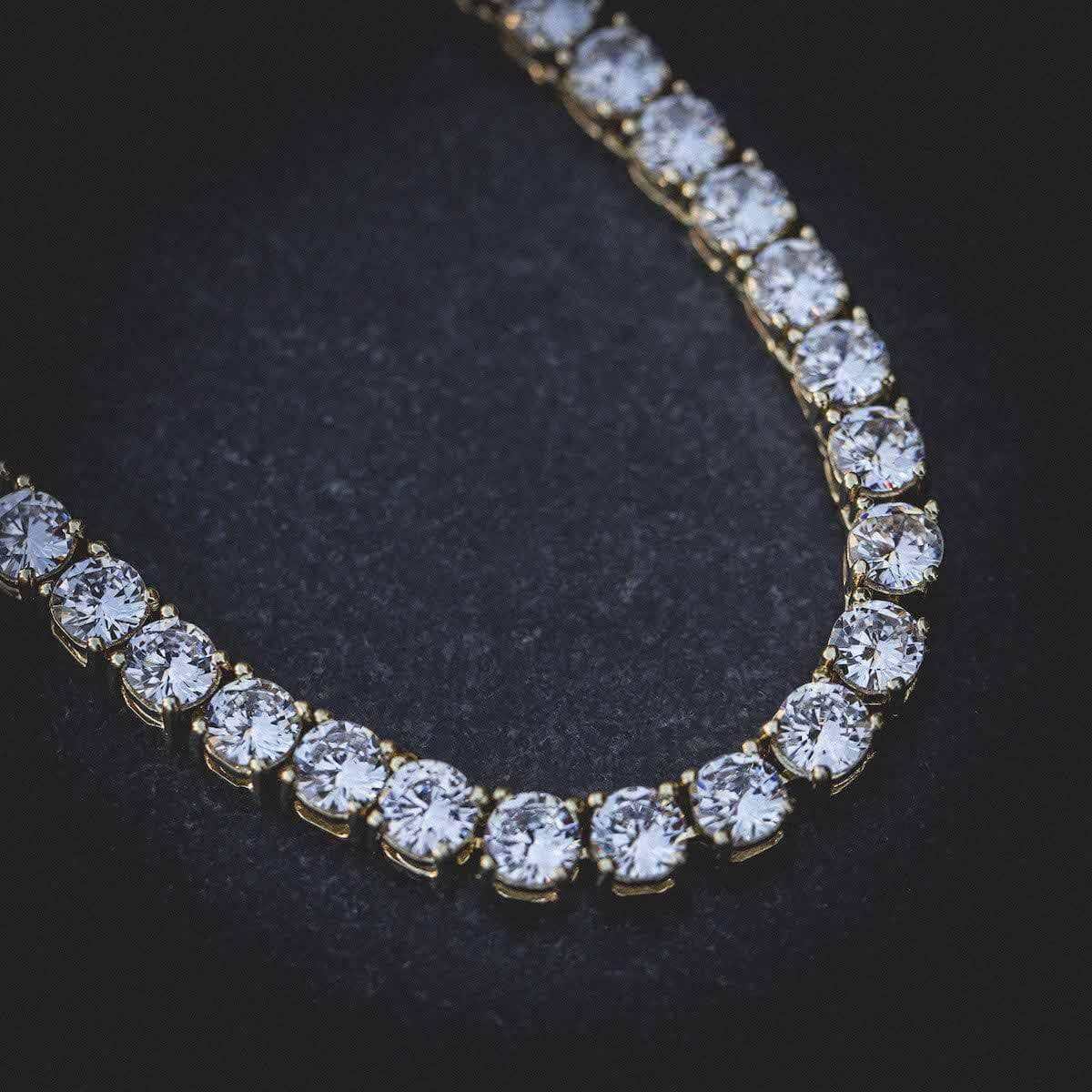 GLD PROMO Diamond Tennis Chain in Yellow Gold- 5mm