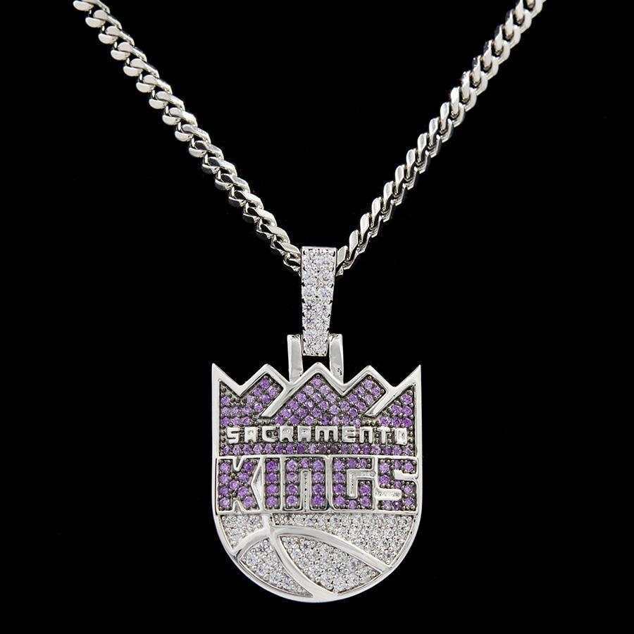 GLD Men Sacramento Kings Official NBA Logo Pendant