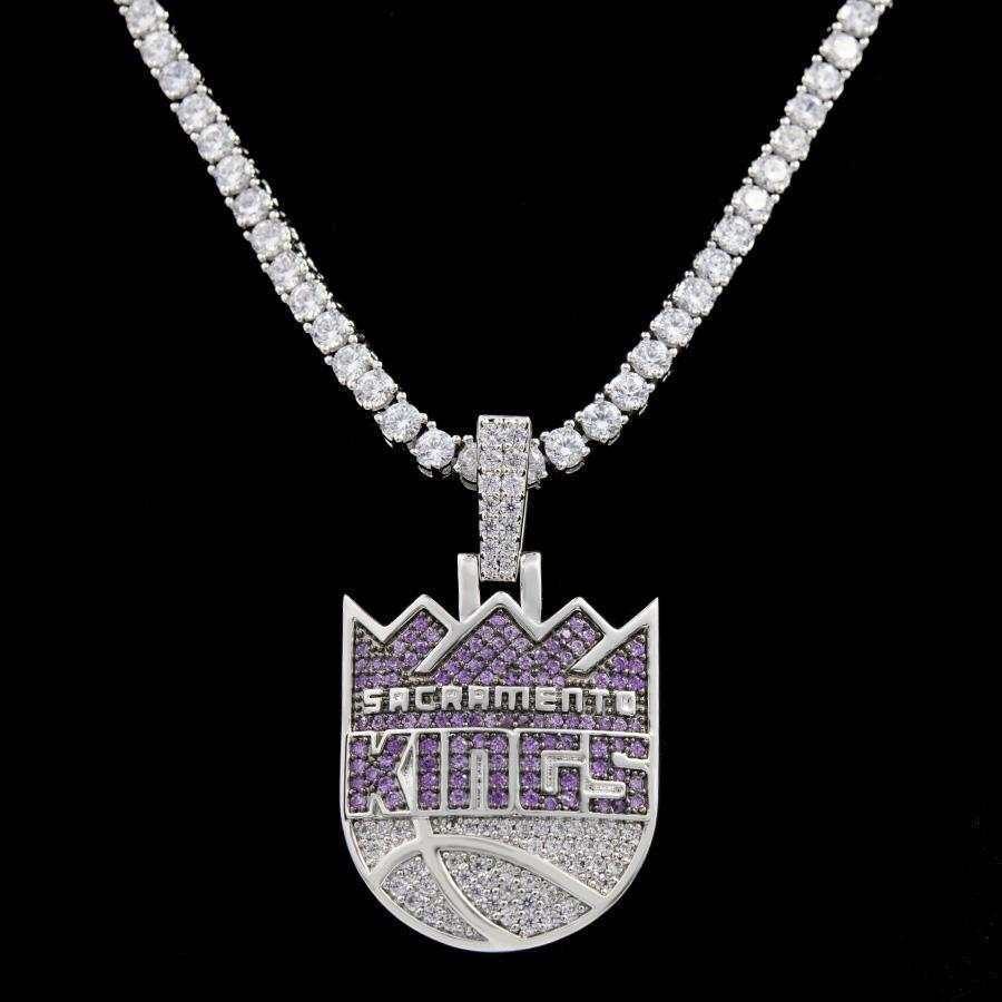 GLD Men Sacramento Kings Official NBA Logo Pendant