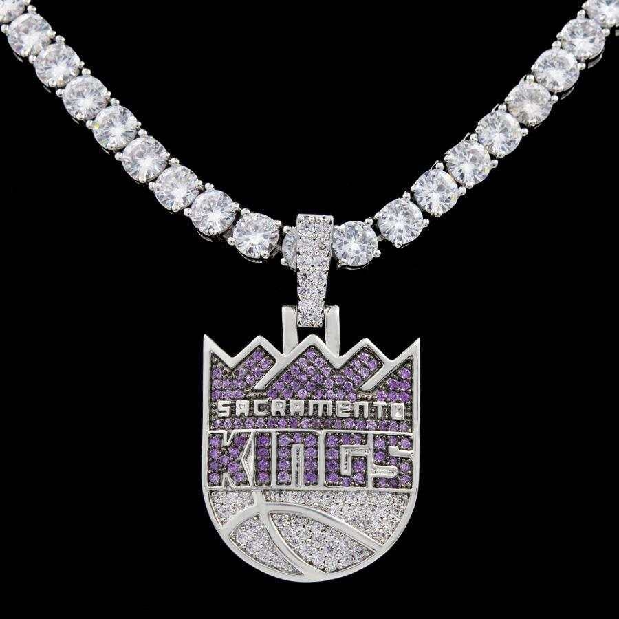 GLD Men Sacramento Kings Official NBA Logo Pendant