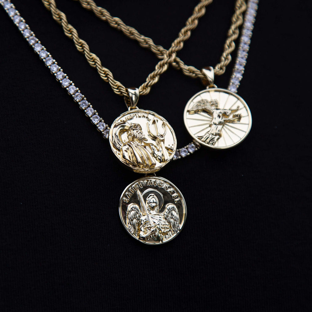 GLD PROMO Saint Michael Coin Pendant