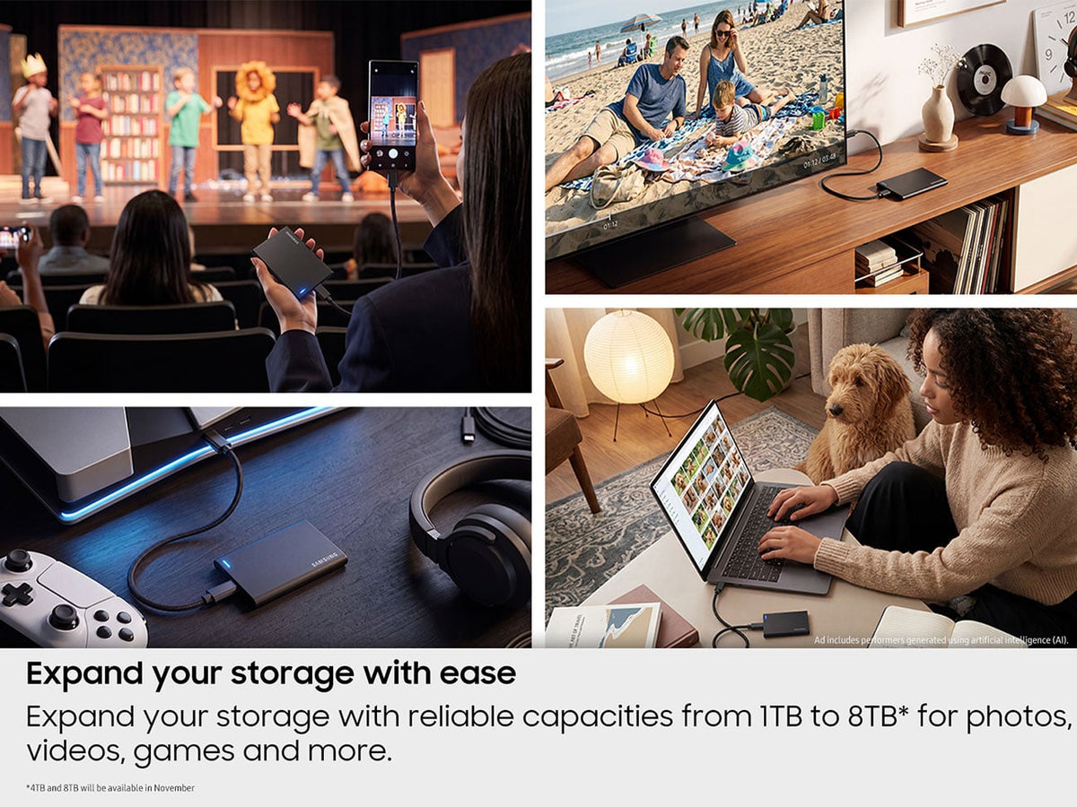 Samsung 4TB P7 Portable SSD USB4 Gen 3x2 in Black - MU-PF4T0G/AM - image 5