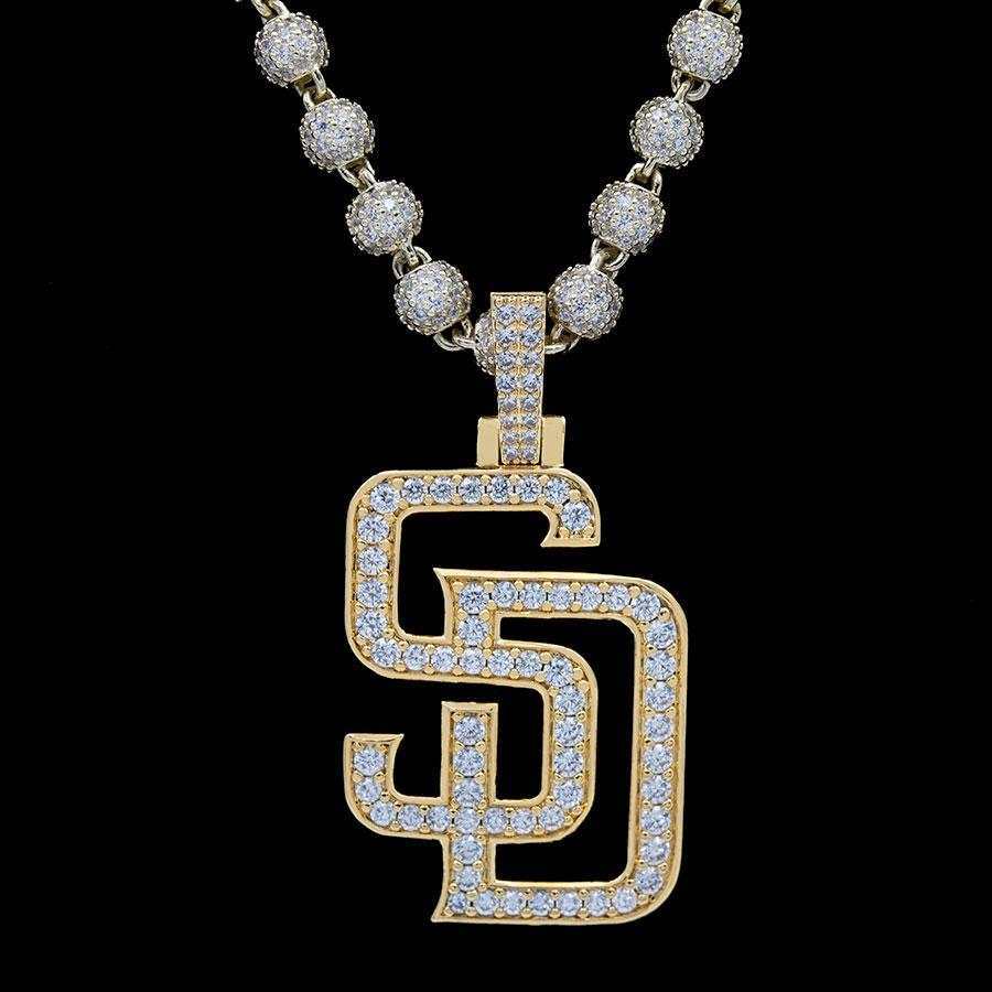 GLD Men San Diego Padres Official MLB Logo Pendant