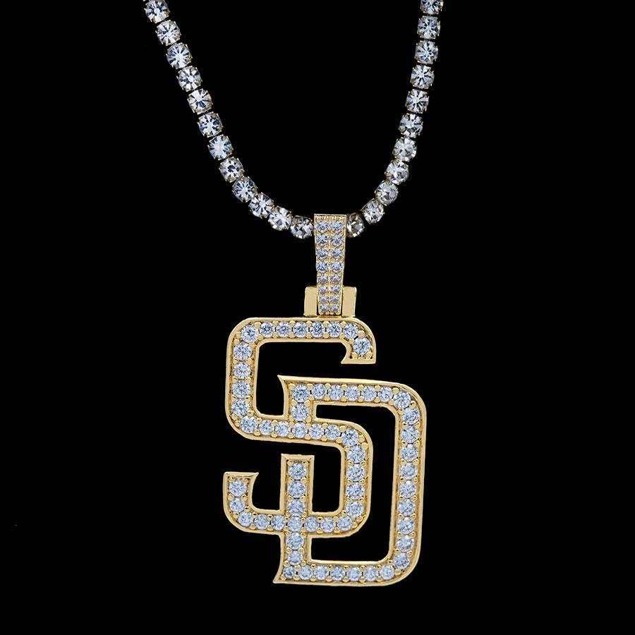 GLD Men San Diego Padres Official MLB Logo Pendant