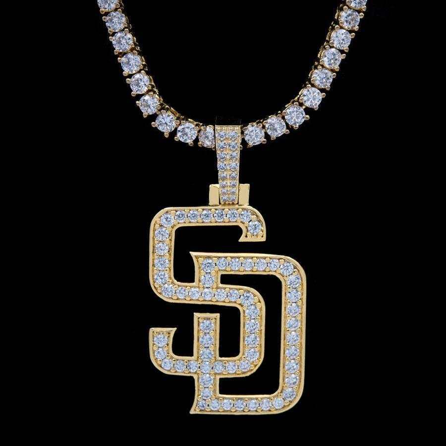 GLD Men San Diego Padres Official MLB Logo Pendant