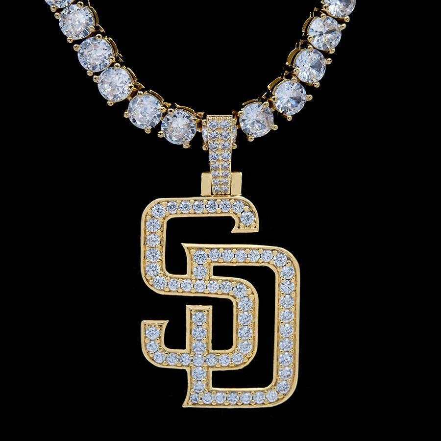 GLD Men San Diego Padres Official MLB Logo Pendant