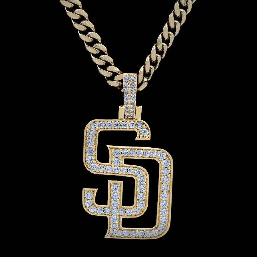 GLD Men San Diego Padres Official MLB Logo Pendant